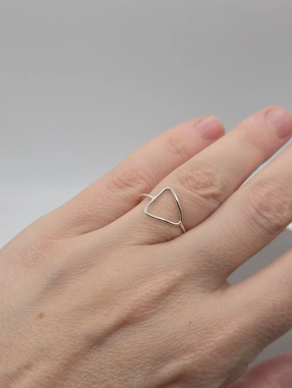 Sterling Silver Ring Wire Triangle Outline Size 6 Fairy Boho Dainty Delicate 925
